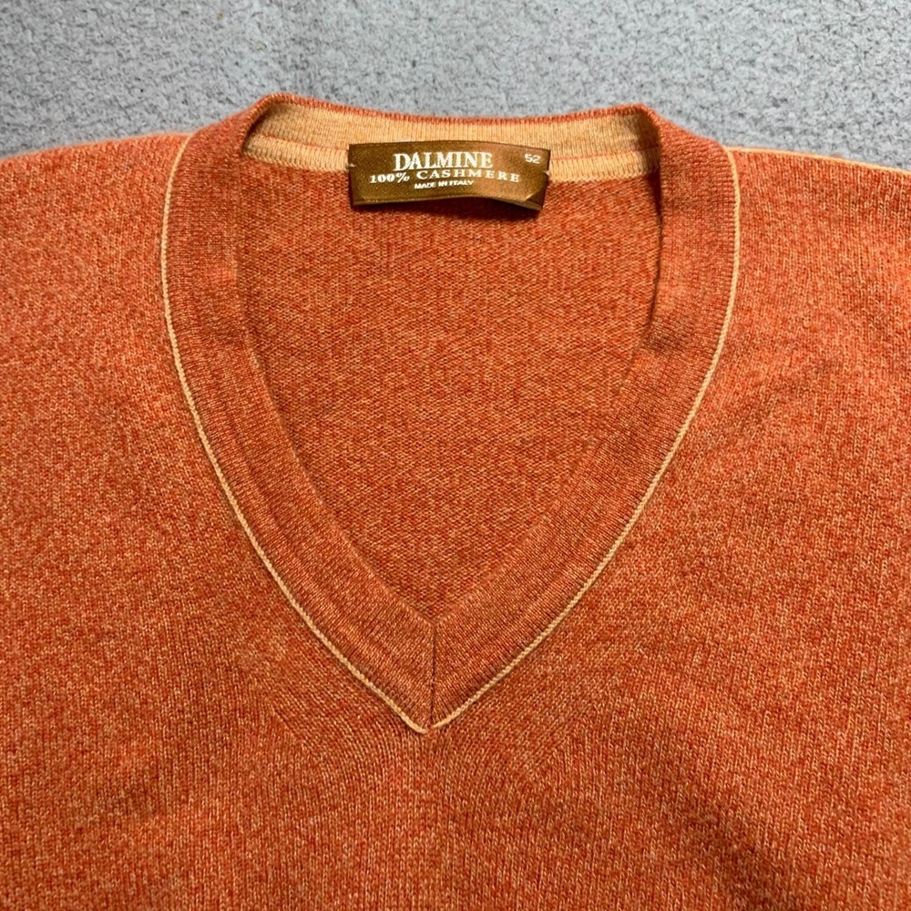 DALMINE Sweater Mens Size 52 Pullover Cashmere Orange* - Picture 8 of 9